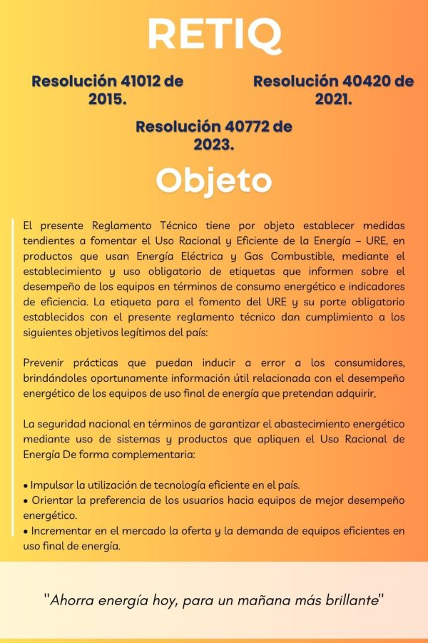 Reglamento Técnico de Etiquetado RETIQ - Imagen 2
