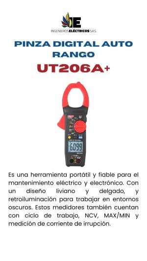 PINZA DIGITAL AUTO RANGO UT206A+