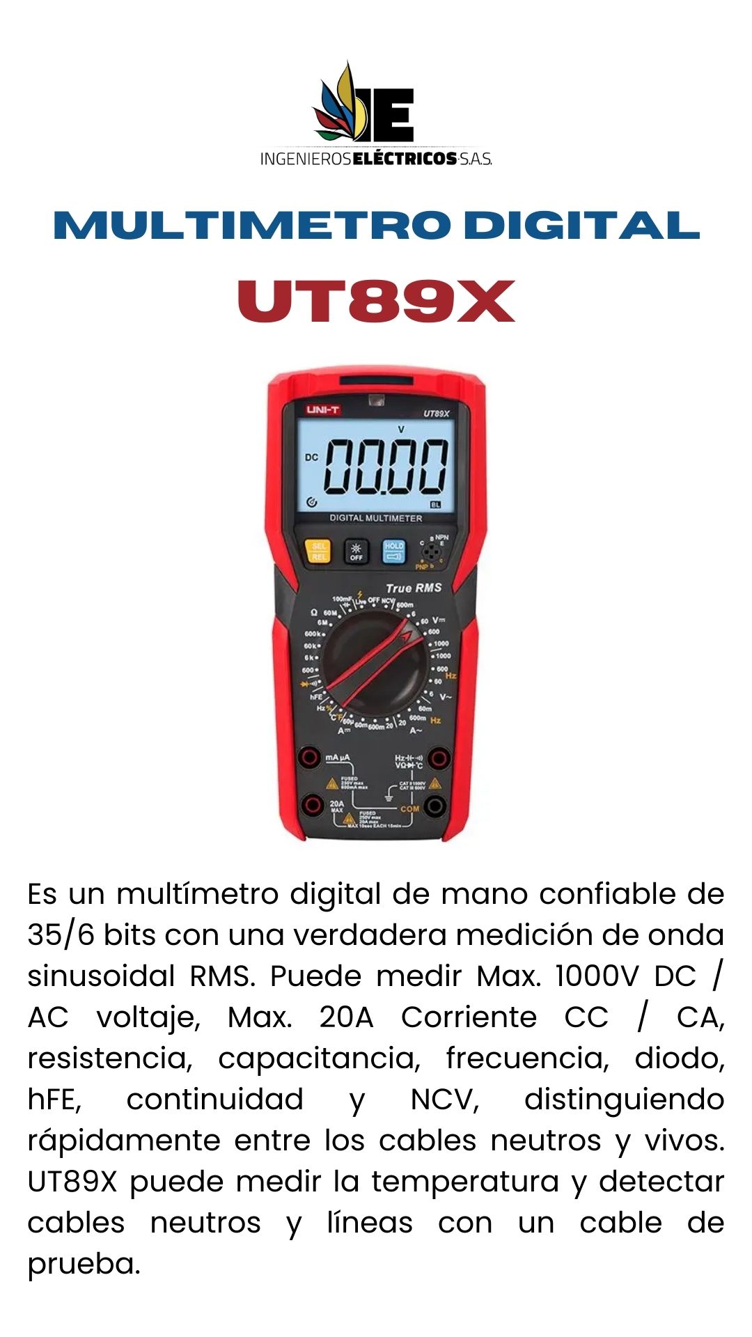 MULTIMETRO DIGITAL UT89X